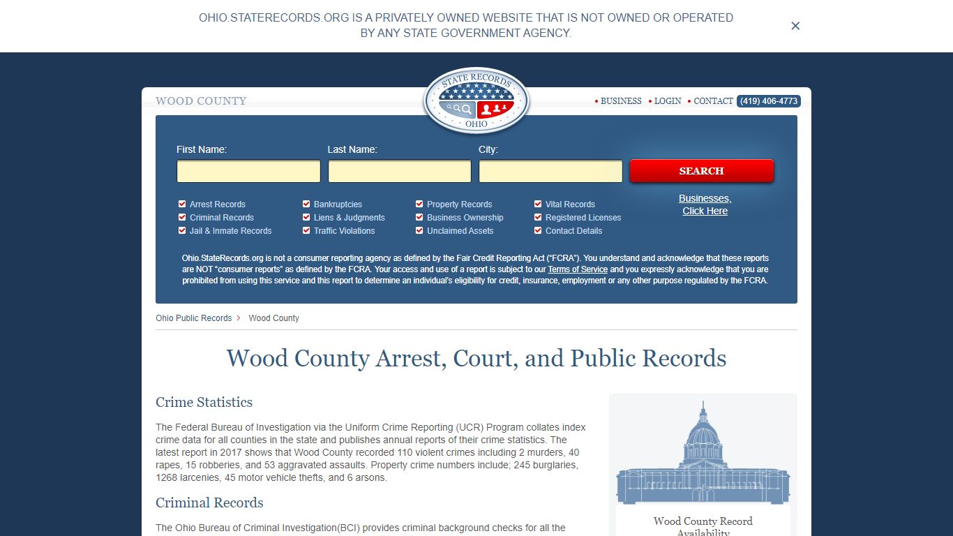 Wood County Arrest, Court, and Public Records